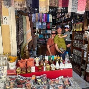 Al Husn Souk at Haffa with incense stalls and shoppers
