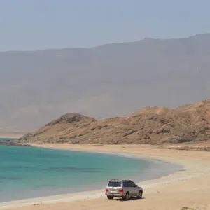 Al Haffa Beach Salalah palm‑lined shore and turquoise water