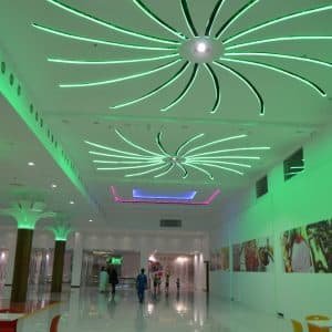Salalah Gallery Mall in Saada entrance with illuminated sign